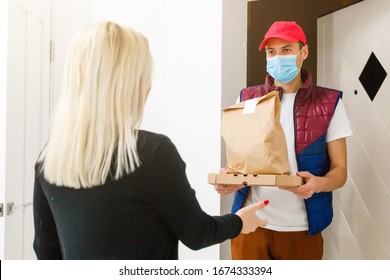 Man Food Delivery In An Apartment