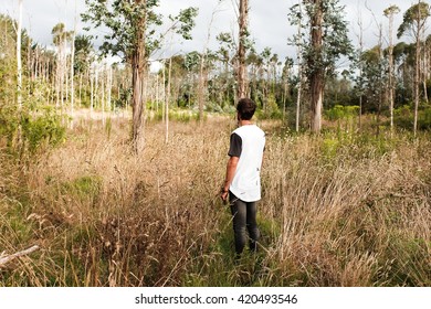 man in forest