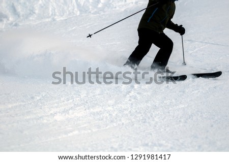 Similar – Tiefschnee Skifahren Sport