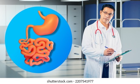 Man Gastroenterologist Doctor Stomach Guy White Stock Photo 2207541977 ...