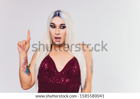 man gay with make up on face.