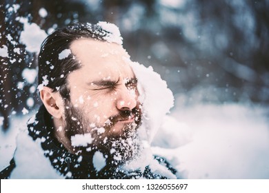 Man Gets A Snowball In The Face