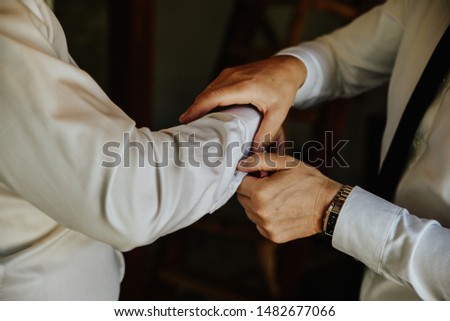 Similar – Image, Stock Photo Female doctor holding hands of patient