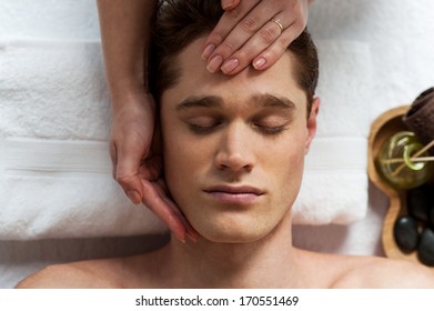 Man Getting Facial Massage Beauty Saloon Stock Photo Edit Now