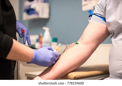 Man Getting Lab Work Done At The Hospital Including Routine Blood Work