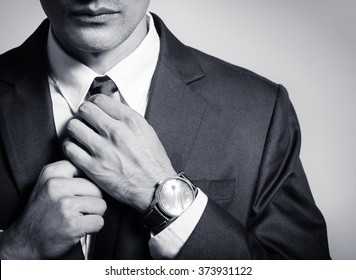Man getting ready for work. - Shutterstock ID 373931122