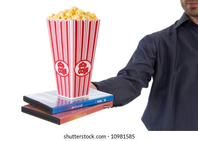 Man Giving Some Popcorn At A Movie