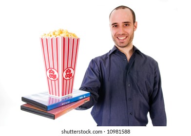 Man Giving Some Popcorn At A Movie