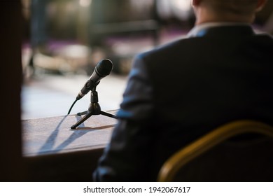 Man Giving Statement In Court During Interrogation