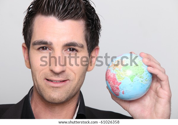 Man Globe Stock Photo (Edit Now) 61026358