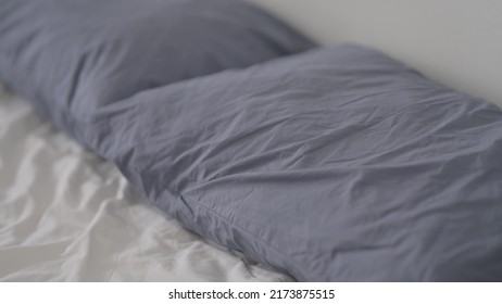 Man Going To Bed And Sleeping, Close Up