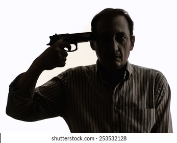 Man with a gun in the head