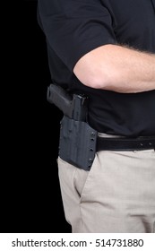 Man With Gun In Holster On His Hip 