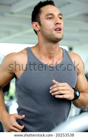 Similar – Image, Stock Photo Young sportsman drinking water after jogging