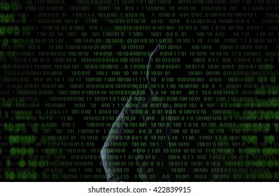 Man hacker theft the data in dark