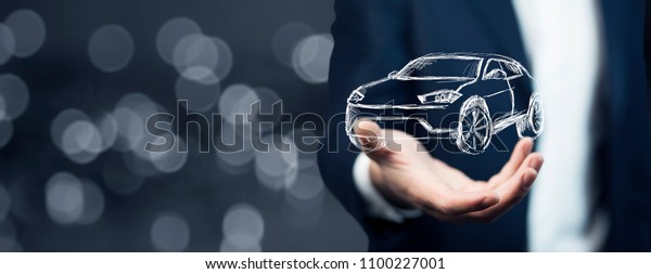 man hand car in\
screen