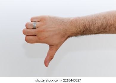 Man Hand Dislike White Background