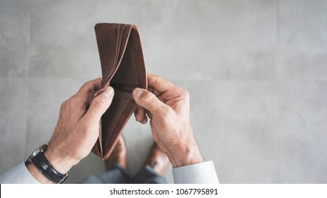 Man Hand Holding Empty Wallet 