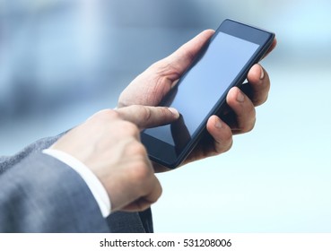Man Hand Holding Phone
