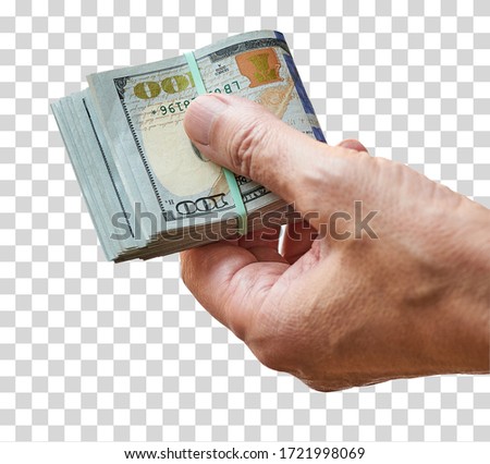 Similar – Woman hands with group of fifty euros banknotes