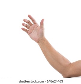 Man Hand Isolated On White Background