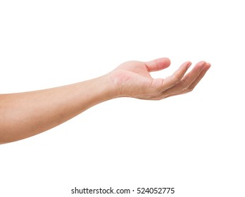 Man hand isolated on white background, clipping path - Shutterstock ID 524052775