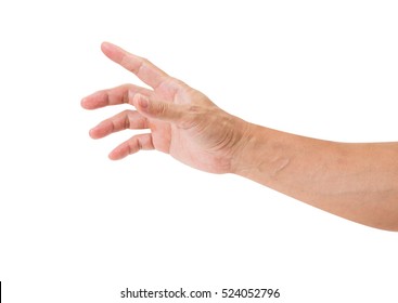 Man hand isolated on white background, clipping path - Shutterstock ID 524052796