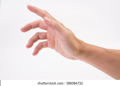Man hand isolated on white background, clipping path - Shutterstock ID 588386732