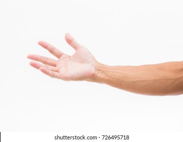 Man Hand Isolated On White Background Stock Photo 588386732 