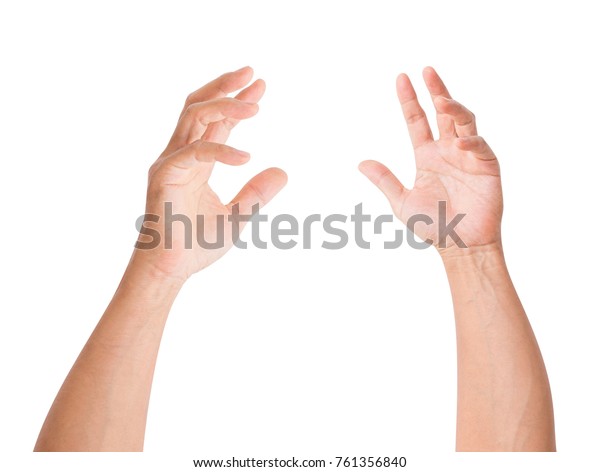 Man Hand Isolated On White Background Stock Photo (Edit Now) 761356840
