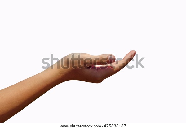 Man Hand Open Palm Isolated On Stock Photo Edit Now