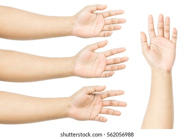 Man Hand Open And Ready To Help Or Receive Isolated On White Background