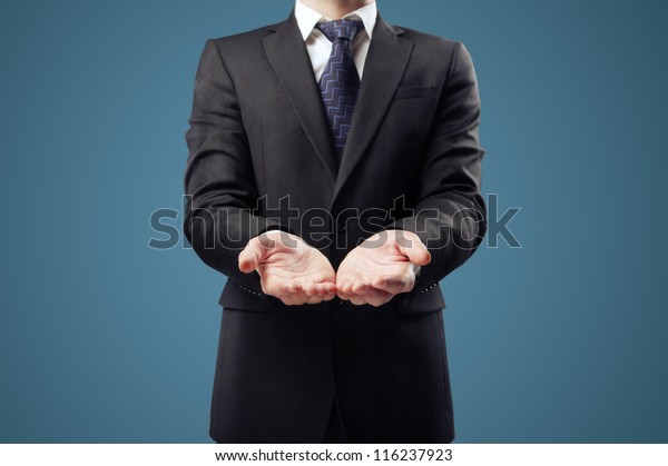 Man Hand Outstretched Forward Stock Photo Edit Now