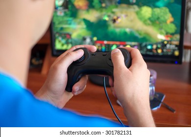 Man Hand Playing A Computer Games