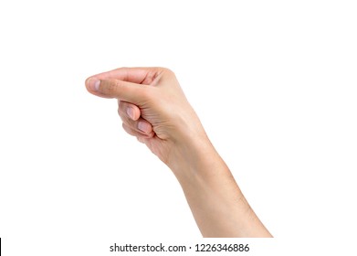 Man Hand Pulling Something Isolated On White