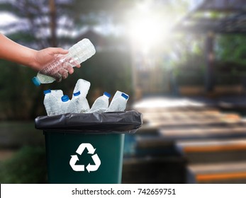 man hand putting plastic reuse  for recycling concept environmental protection world recycle - Shutterstock ID 742659751