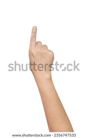 man hand touching or pointing to something isolated on white background