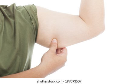 man handle knob his arm