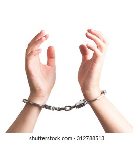 Man Hands With Handcuffs