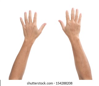 Man Hands Isolated On White Background