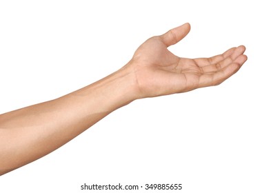 Man Hands Isolated Is On White Background