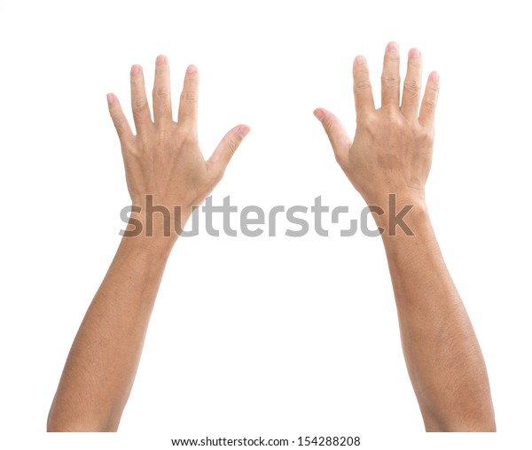 Man Hands Isolated On White Background Stock Photo (Edit Now) 154288208