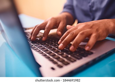Man hands typing on laptop keyboard. on a desk
 - Shutterstock ID 1844691982