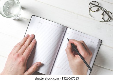 Top View Hand Writing On Open Stock Photo 1209835570 | Shutterstock
