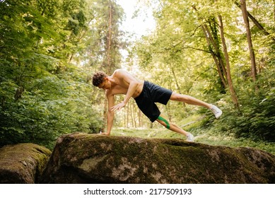 Man Handstand Exercise In Nature