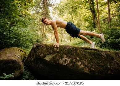 Man Handstand Exercise In Nature