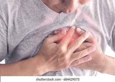 A Man Having Chest Pain, Heart Disease.