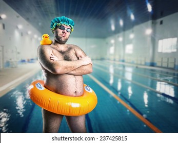 Man having fun in pool