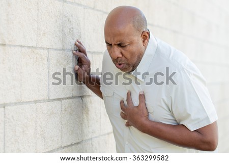 Man having a heart attack. 