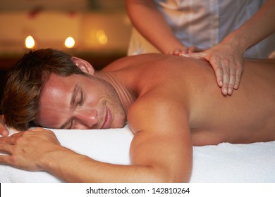 Man Having Massage In Spa